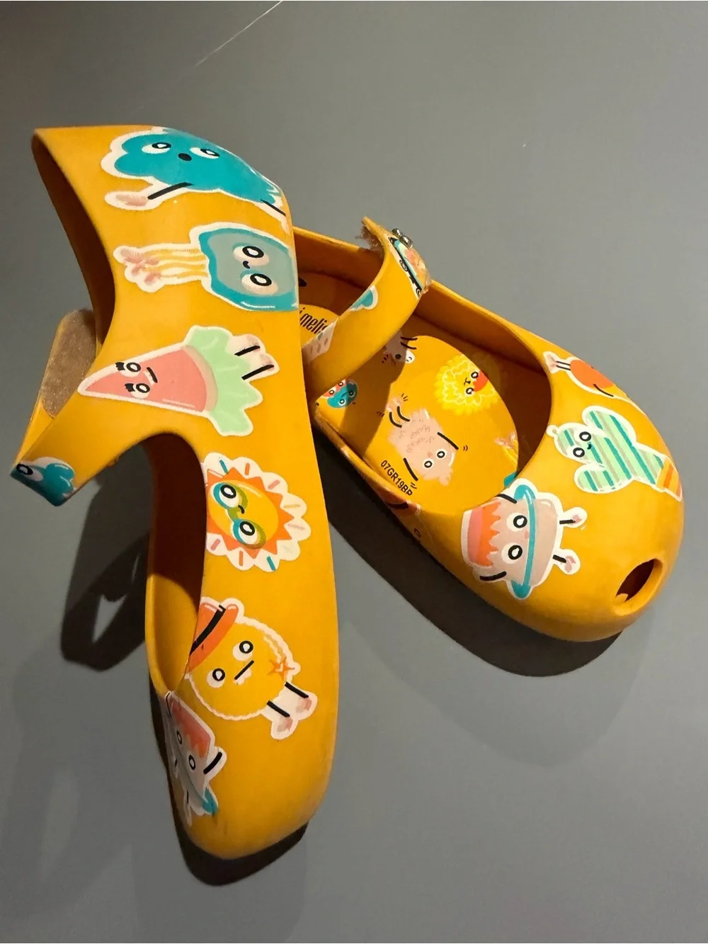 Mini Melissa Yellow Kids' Character Mary Jane Sandals